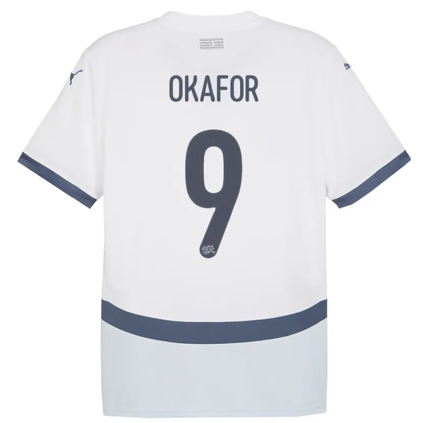 Danxen Hombre Camiseta Suiza Noah Okafor #9 Blanco 2ª Equipación 24-26 La Camisa