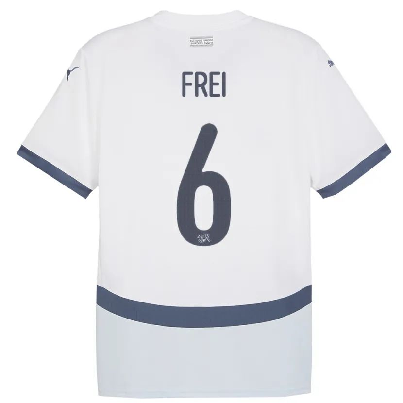 Danxen Hombre Camiseta Suiza Fabian Frei #6 Blanco 2ª Equipación 24-26 La Camisa