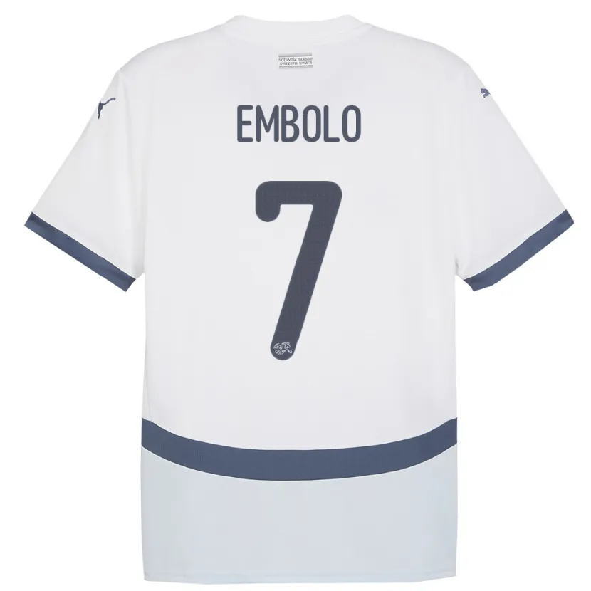 Danxen Hombre Camiseta Suiza Breel Embolo #7 Blanco 2ª Equipación 24-26 La Camisa