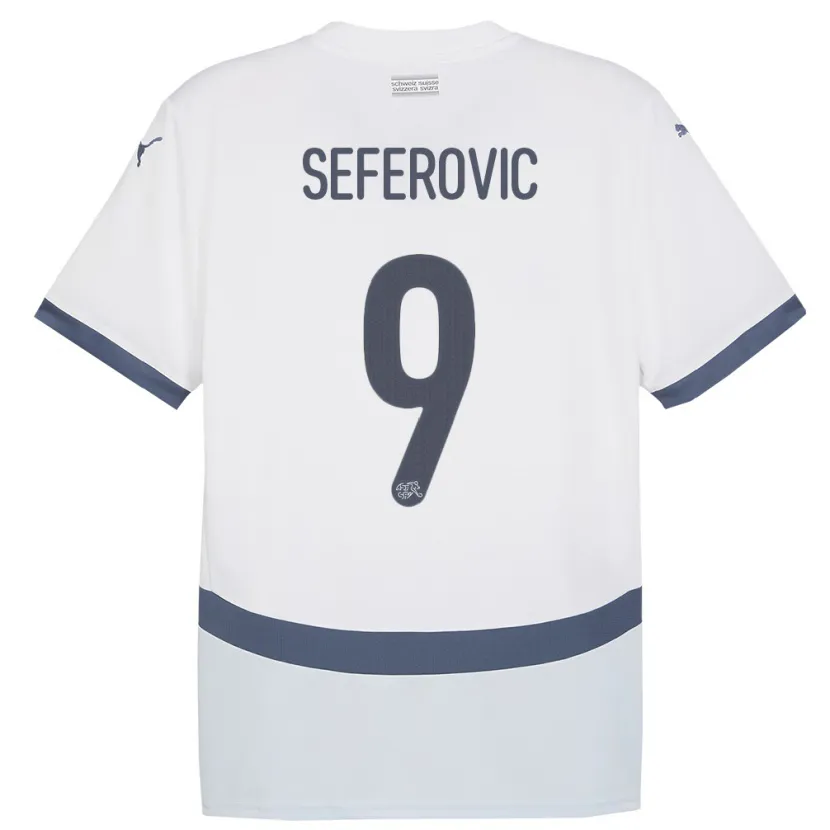 Danxen Hombre Camiseta Suiza Haris Seferovic #9 Blanco 2ª Equipación 24-26 La Camisa