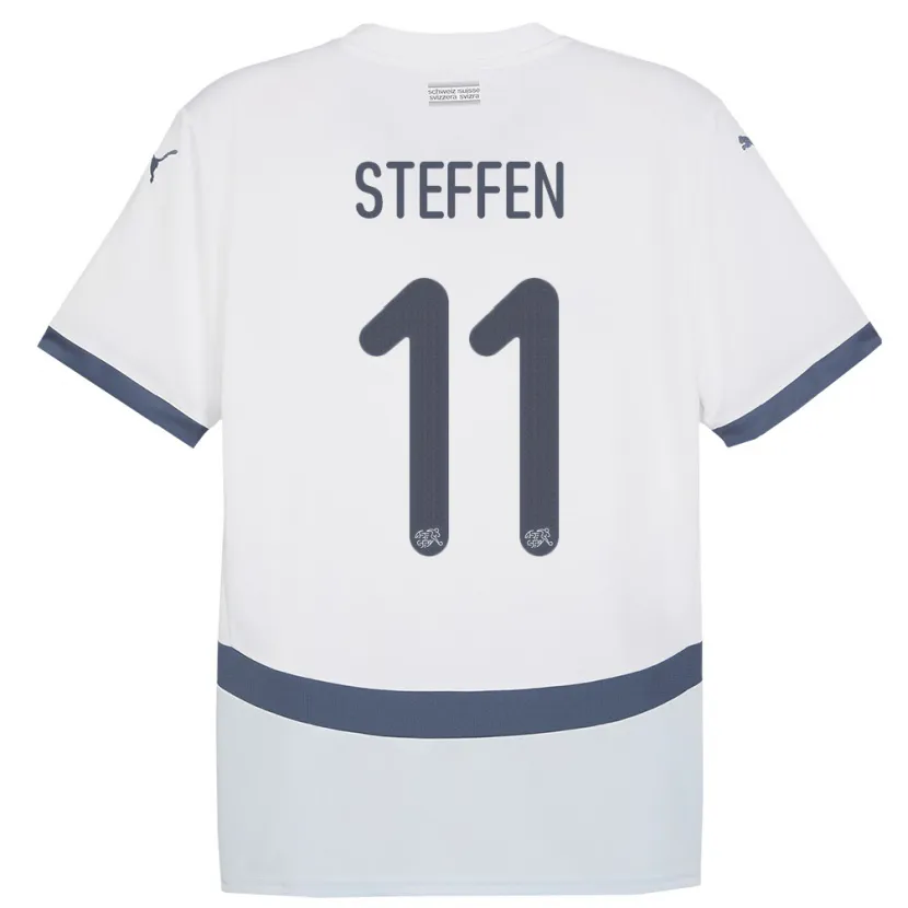 Danxen Hombre Camiseta Suiza Renato Steffen #11 Blanco 2ª Equipación 24-26 La Camisa