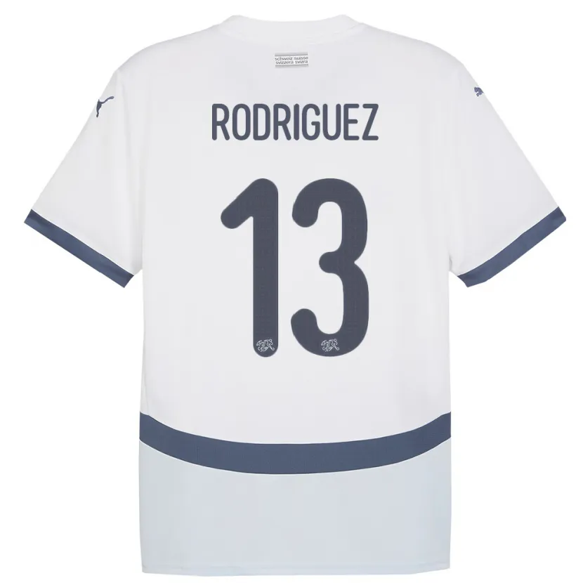 Danxen Hombre Camiseta Suiza Ricardo Rodriguez #13 Blanco 2ª Equipación 24-26 La Camisa