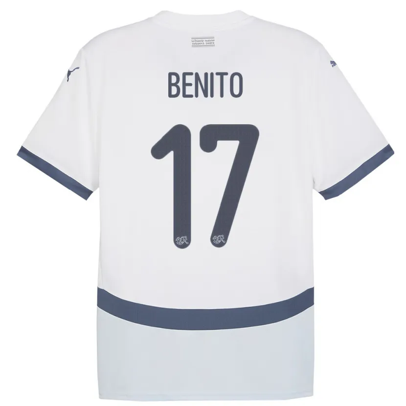 Danxen Hombre Camiseta Suiza Loris Benito #17 Blanco 2ª Equipación 24-26 La Camisa
