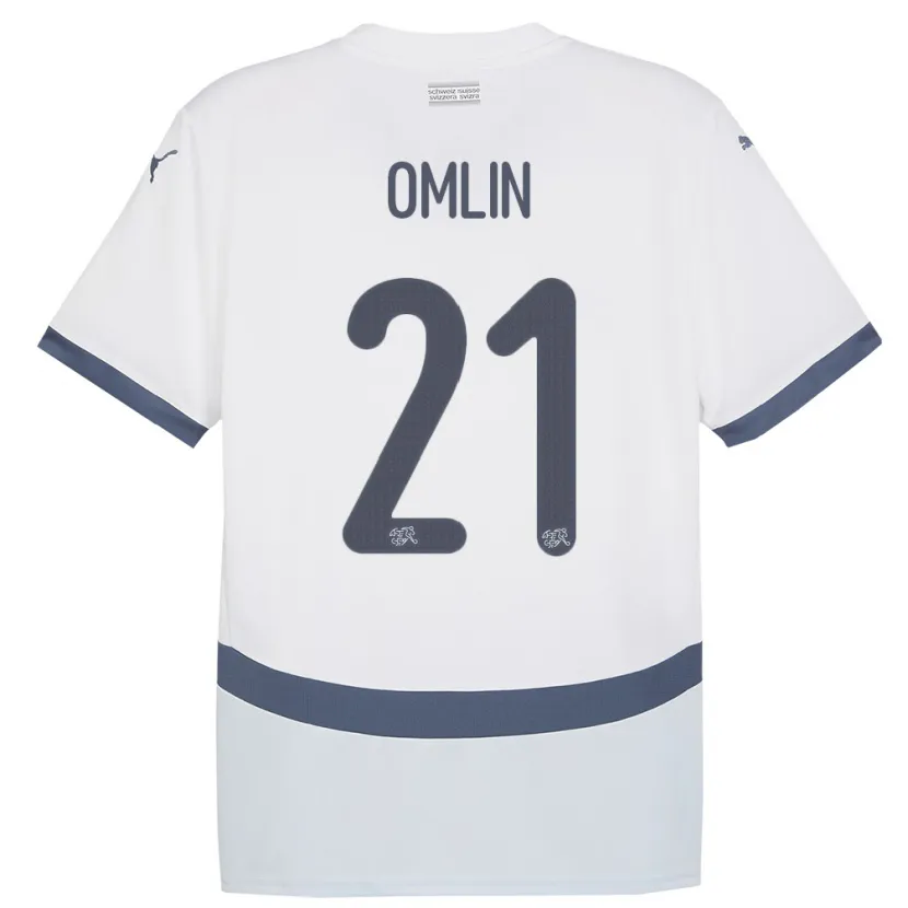 Danxen Hombre Camiseta Suiza Jonas Omlin #21 Blanco 2ª Equipación 24-26 La Camisa