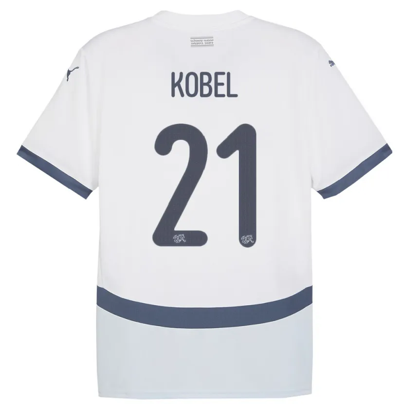 Danxen Hombre Camiseta Suiza Gregor Kobel #21 Blanco 2ª Equipación 24-26 La Camisa