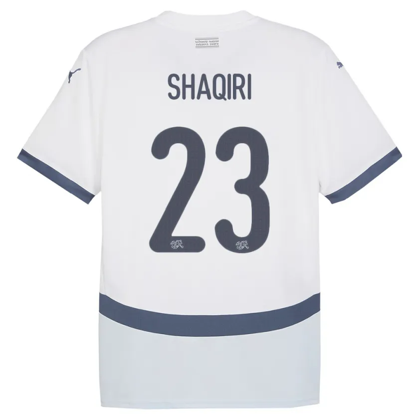 Danxen Hombre Camiseta Suiza Xherdan Shaqiri #23 Blanco 2ª Equipación 24-26 La Camisa