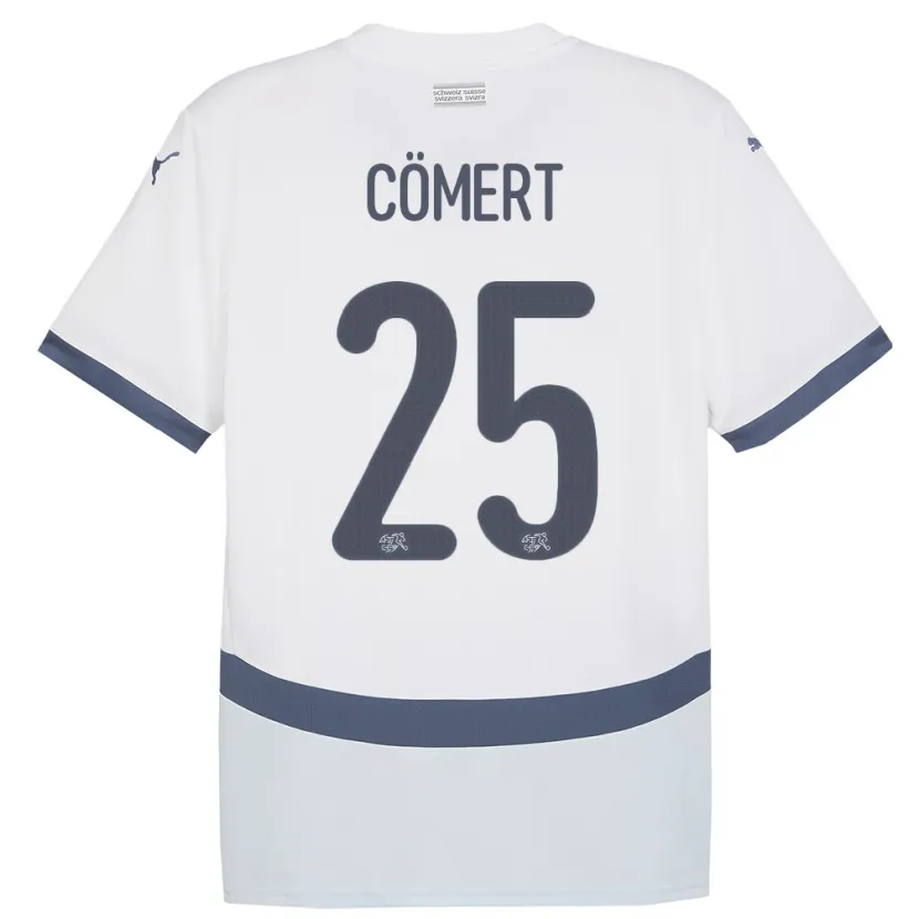 Danxen Hombre Camiseta Suiza Eray Comert #25 Blanco 2ª Equipación 24-26 La Camisa