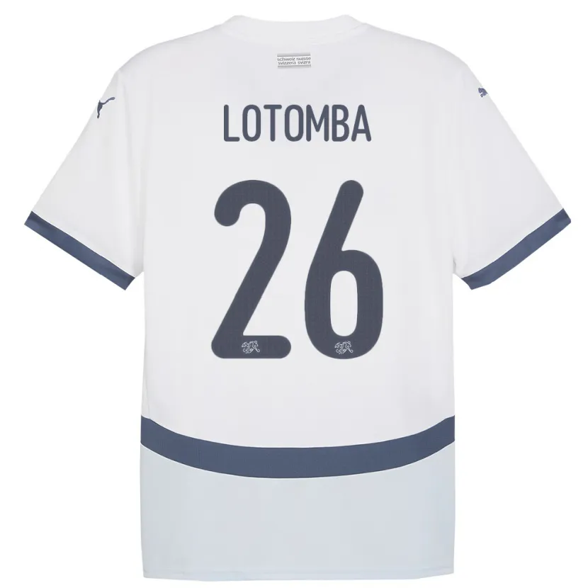 Danxen Hombre Camiseta Suiza Jordan Lotomba #26 Blanco 2ª Equipación 24-26 La Camisa