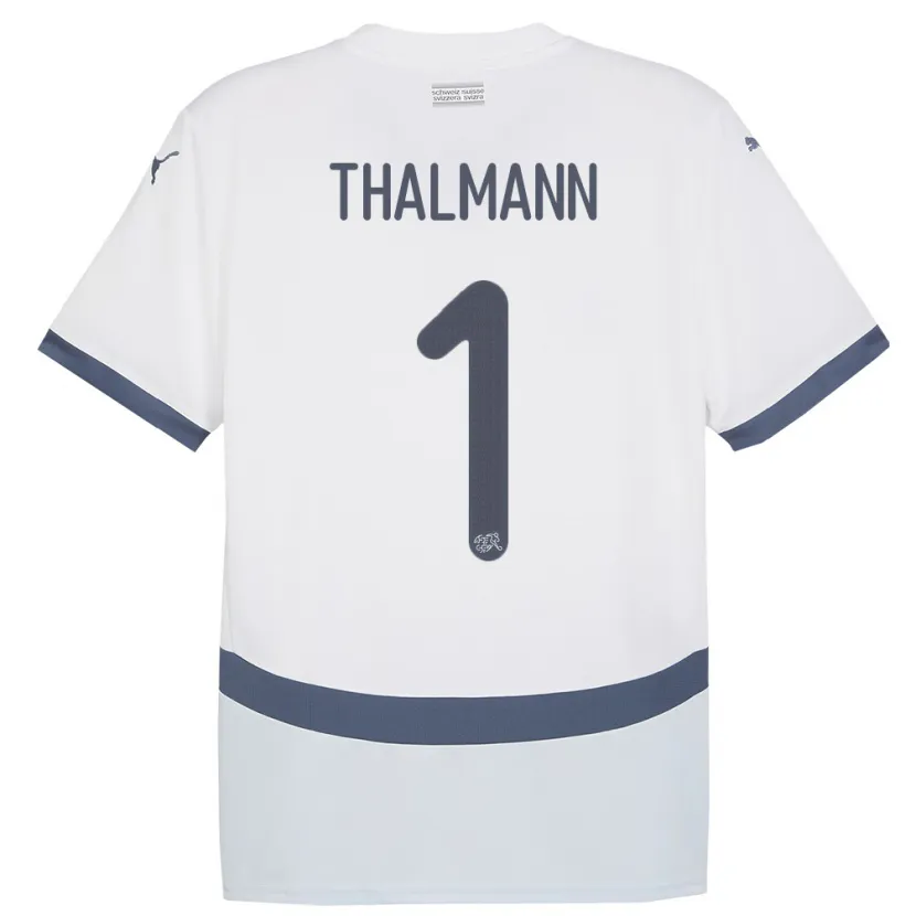 Danxen Hombre Camiseta Suiza Gaelle Thalmann #1 Blanco 2ª Equipación 24-26 La Camisa