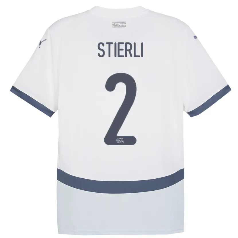 Danxen Hombre Camiseta Suiza Julia Stierli #2 Blanco 2ª Equipación 24-26 La Camisa