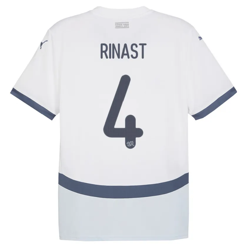 Danxen Hombre Camiseta Suiza Rachel Rinast #4 Blanco 2ª Equipación 24-26 La Camisa