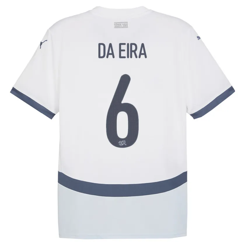 Danxen Hombre Camiseta Suiza Stefanie Da Eira #6 Blanco 2ª Equipación 24-26 La Camisa