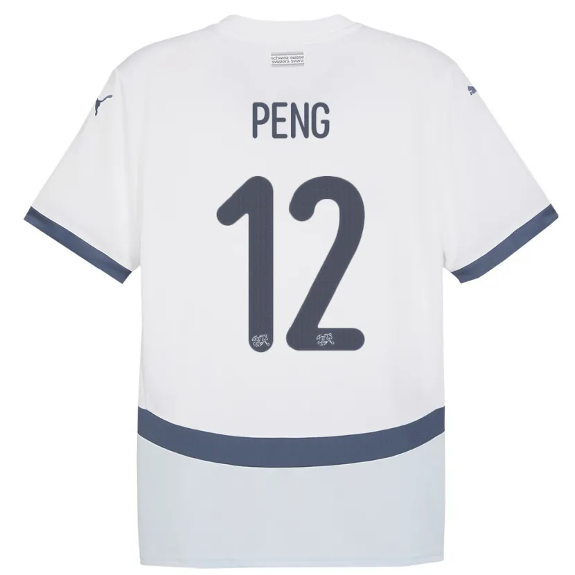 Danxen Hombre Camiseta Suiza Livia Peng #12 Blanco 2ª Equipación 24-26 La Camisa