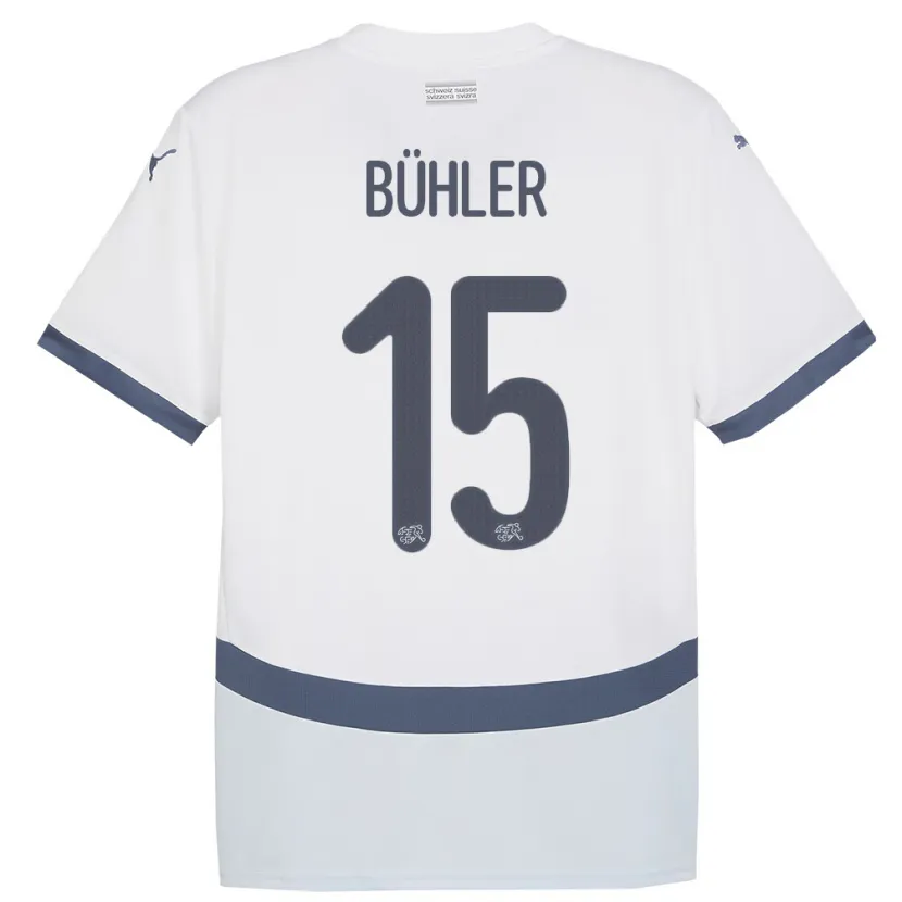 Danxen Hombre Camiseta Suiza Luana Buhler #15 Blanco 2ª Equipación 24-26 La Camisa