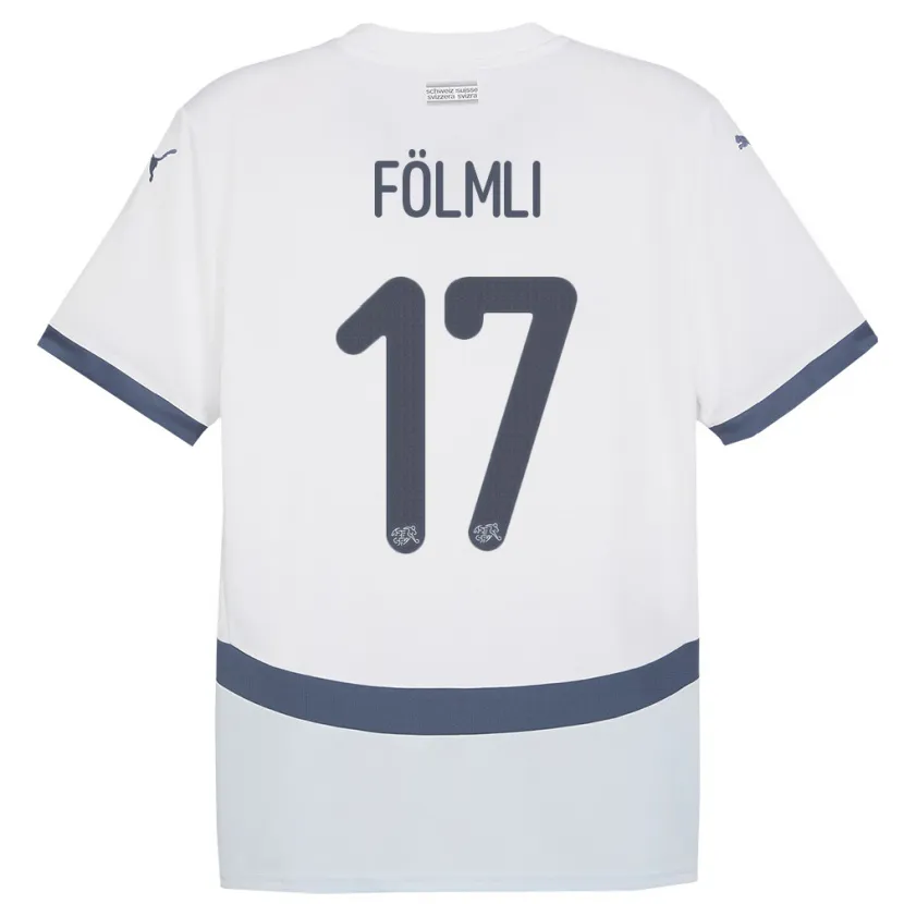 Danxen Hombre Camiseta Suiza Svenja Folmli #17 Blanco 2ª Equipación 24-26 La Camisa
