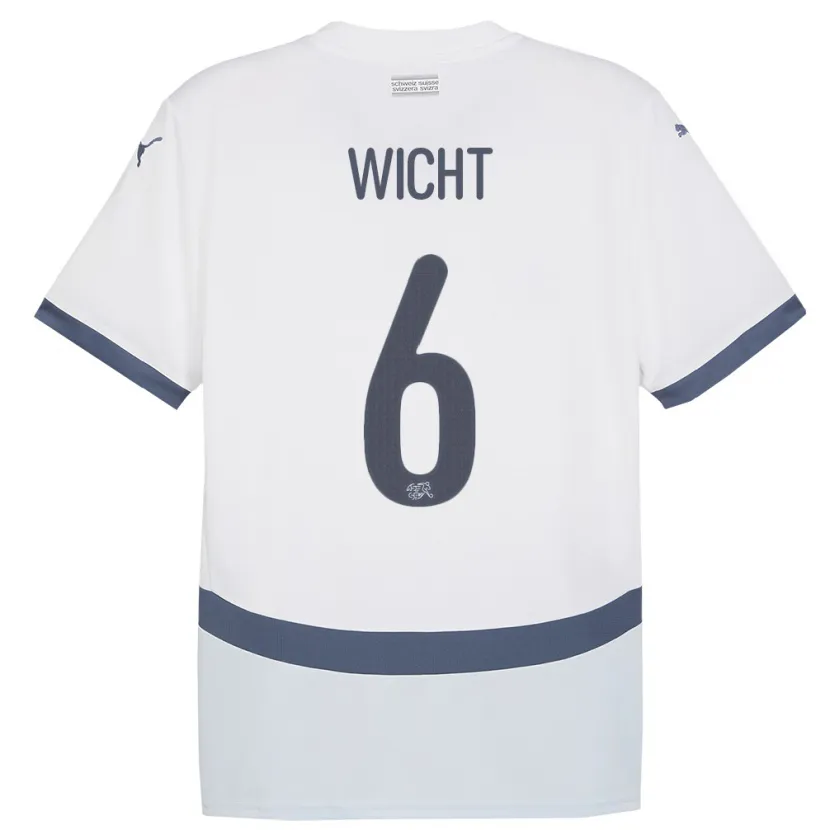 Danxen Hombre Camiseta Suiza Nathan Wicht #6 Blanco 2ª Equipación 24-26 La Camisa