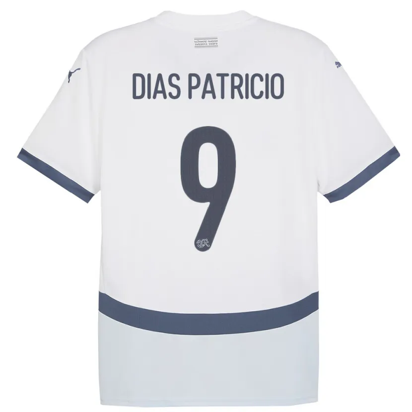 Danxen Hombre Camiseta Suiza Alexandre Dias Patricio #9 Blanco 2ª Equipación 24-26 La Camisa