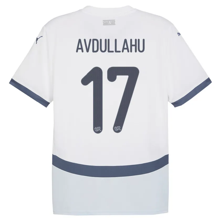 Danxen Hombre Camiseta Suiza Leon Avdullahu #17 Blanco 2ª Equipación 24-26 La Camisa