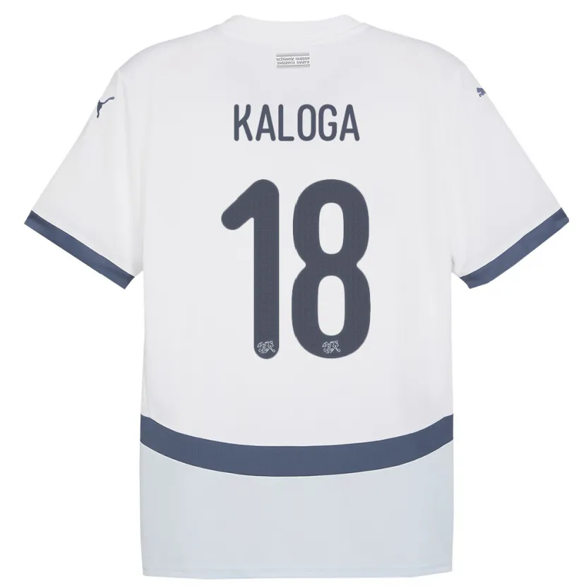 Danxen Hombre Camiseta Suiza Issa Kaloga #18 Blanco 2ª Equipación 24-26 La Camisa