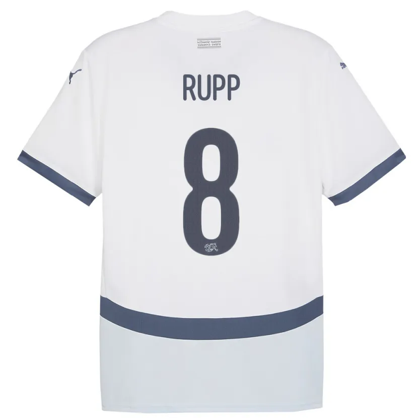 Danxen Hombre Camiseta Suiza Noah Rupp #8 Blanco 2ª Equipación 24-26 La Camisa