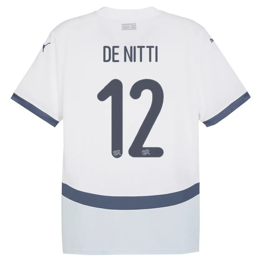 Danxen Hombre Camiseta Suiza Gianni De Nitti #12 Blanco 2ª Equipación 24-26 La Camisa