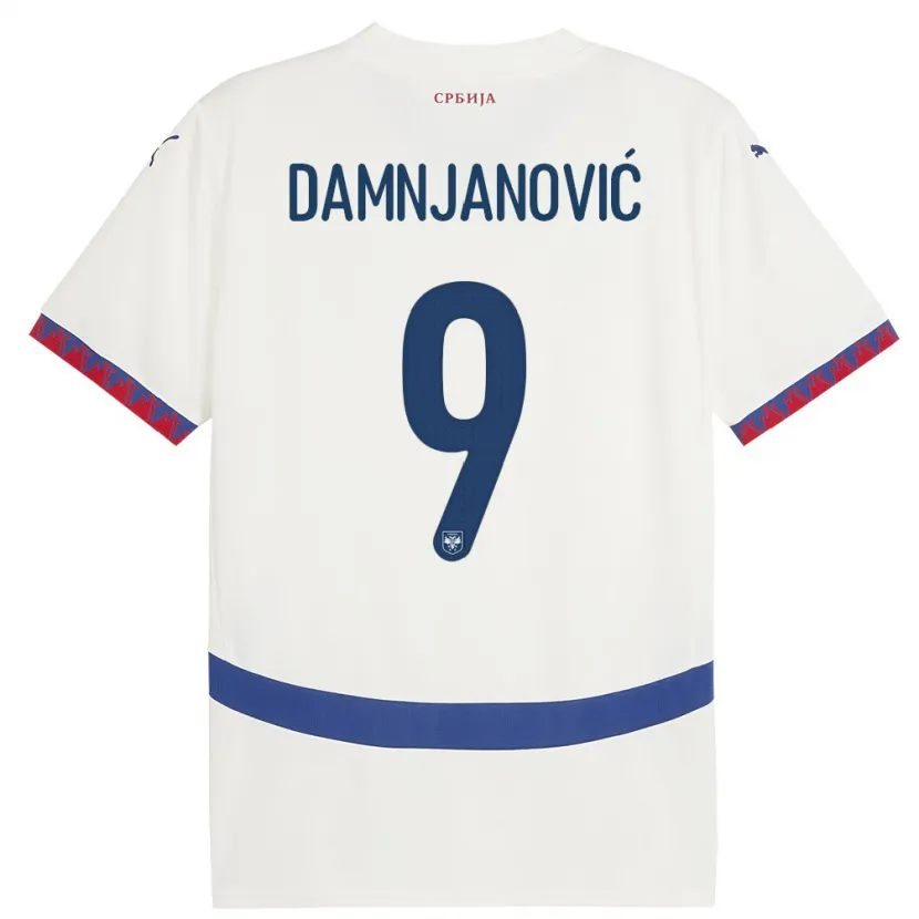 Danxen Hombre Camiseta Serbia Jovana Damnjanovic #9 Blanco 2ª Equipación 24-26 La Camisa