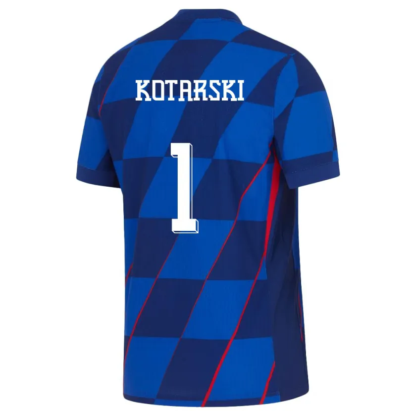 Danxen Hombre Camiseta Croacia Dominik Kotarski #1 Azul 2ª Equipación 24-26 La Camisa