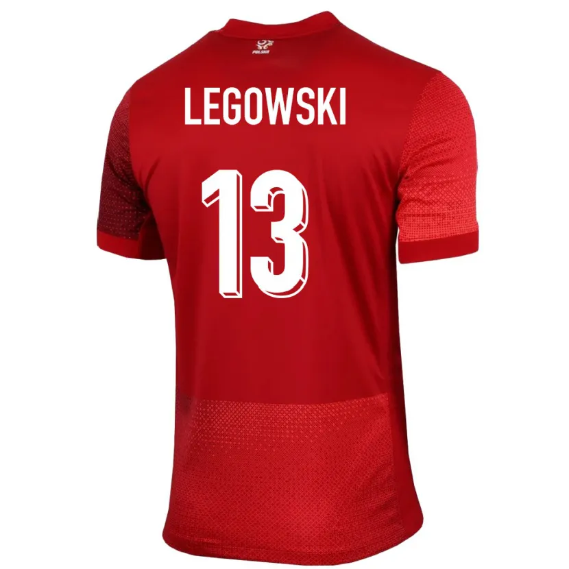Danxen Hombre Camiseta Polonia Mateusz Legowski #13 Rojo 2ª Equipación 24-26 La Camisa
