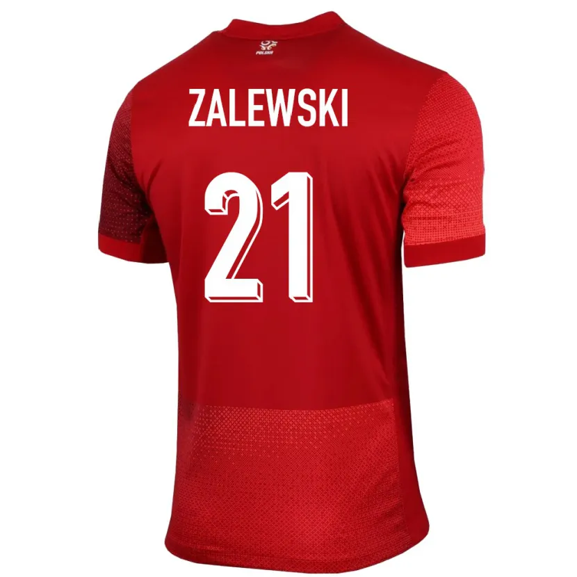 Danxen Hombre Camiseta Polonia Nicola Zalewski #21 Rojo 2ª Equipación 24-26 La Camisa