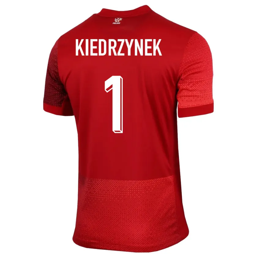 Danxen Hombre Camiseta Polonia Katarzyna Kiedrzynek #1 Rojo 2ª Equipación 24-26 La Camisa