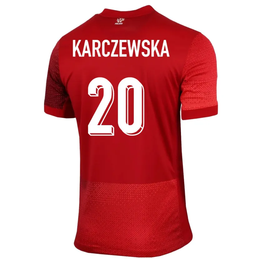 Danxen Hombre Camiseta Polonia Nikola Karczewska #20 Rojo 2ª Equipación 24-26 La Camisa