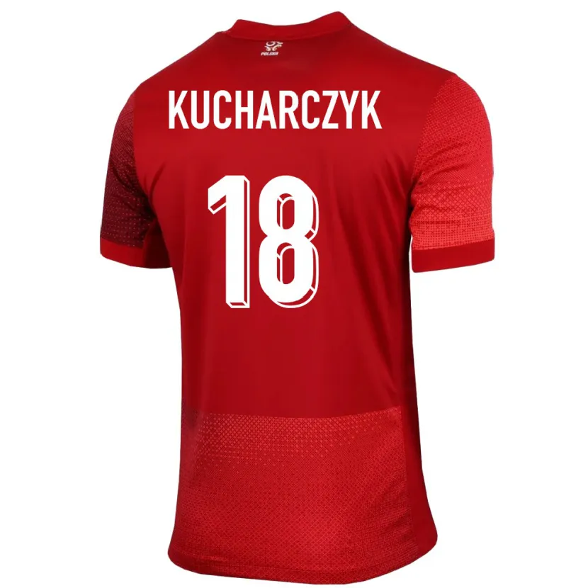 Danxen Hombre Camiseta Polonia Filip Kucharczyk #18 Rojo 2ª Equipación 24-26 La Camisa