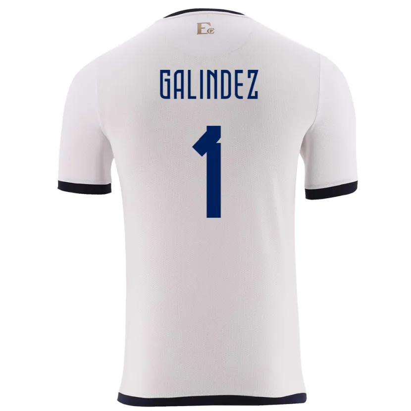 Danxen Hombre Camiseta Ecuador Hernan Galindez #1 Blanco 2ª Equipación 24-26 La Camisa