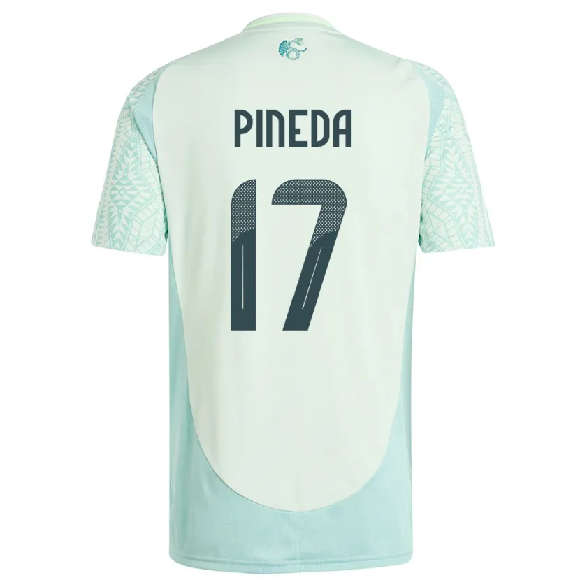Danxen Hombre Camiseta México Orbelin Pineda #17 Lino Verde 2ª Equipación 24-26 La Camisa