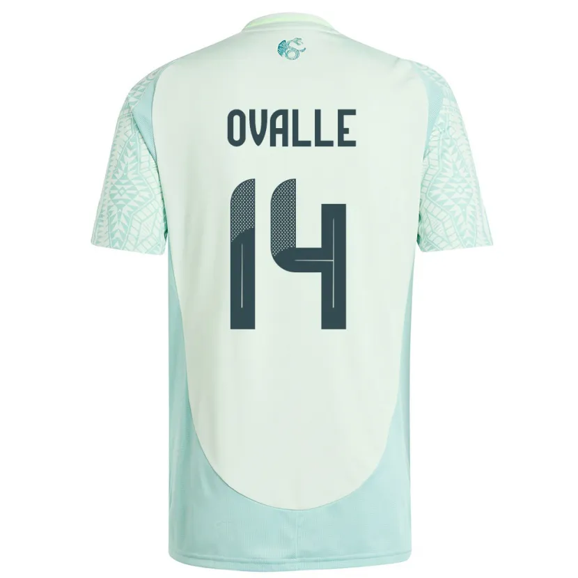 Danxen Hombre Camiseta México Jacqueline Ovalle #14 Lino Verde 2ª Equipación 24-26 La Camisa