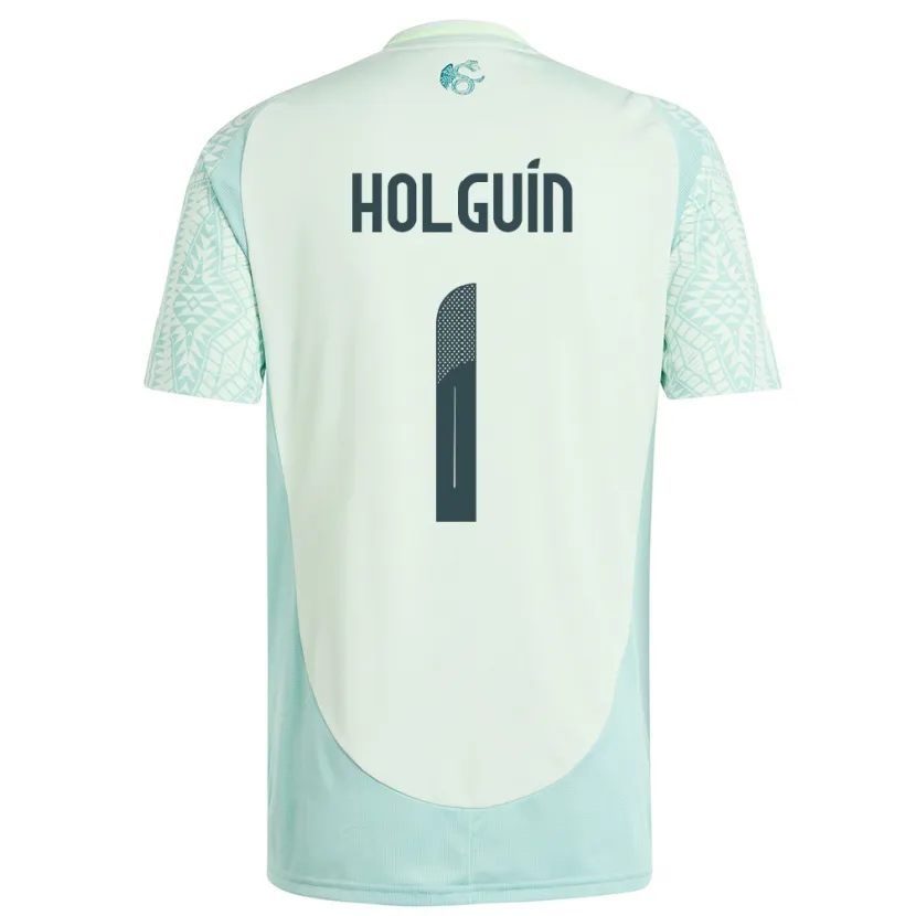 Danxen Hombre Camiseta México Hector Holguin #1 Lino Verde 2ª Equipación 24-26 La Camisa