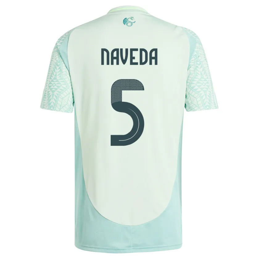 Danxen Hombre Camiseta México Santiago Naveda #5 Lino Verde 2ª Equipación 24-26 La Camisa