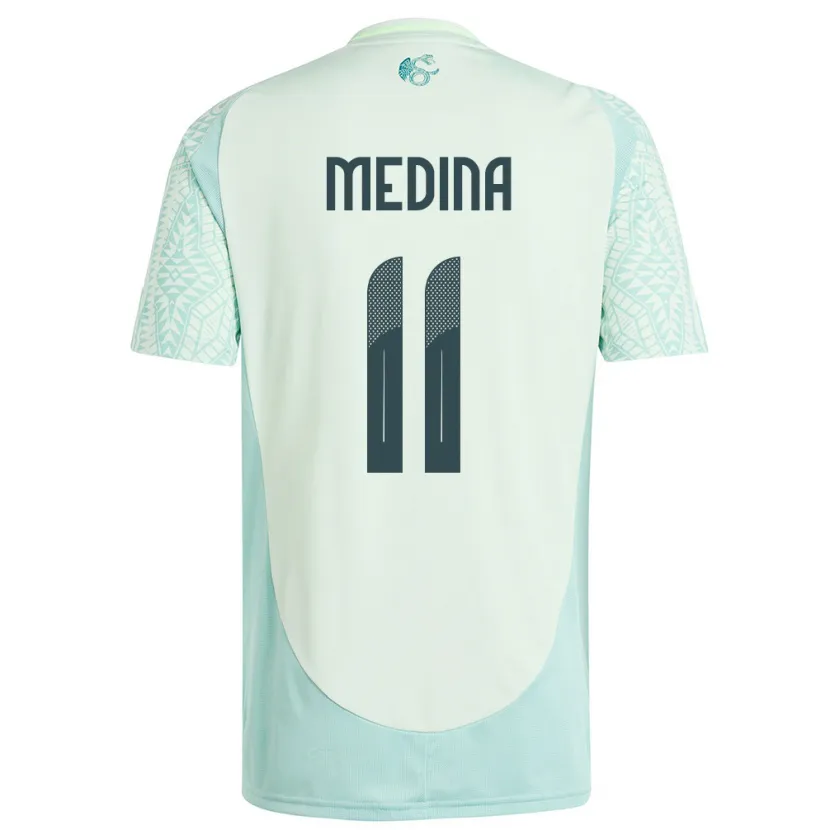 Danxen Hombre Camiseta México Diego Medina #11 Lino Verde 2ª Equipación 24-26 La Camisa