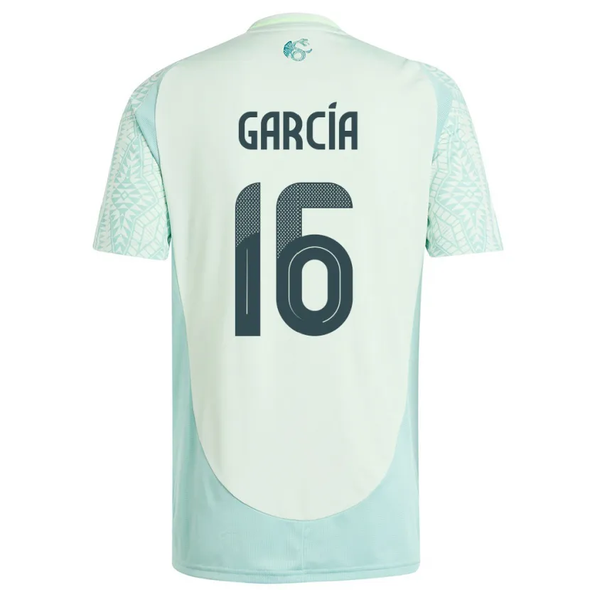 Danxen Hombre Camiseta México Uziel Garcia #16 Lino Verde 2ª Equipación 24-26 La Camisa