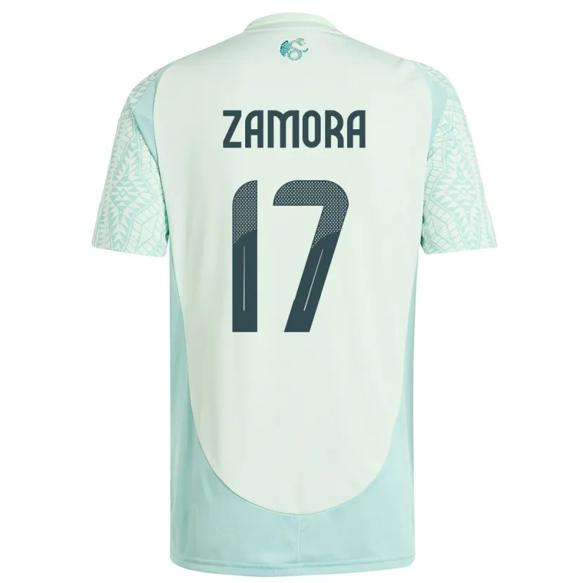 Danxen Hombre Camiseta México Saul Zamora #17 Lino Verde 2ª Equipación 24-26 La Camisa