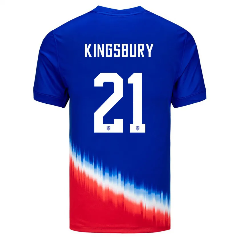 Danxen Hombre Camiseta Estados Unidos Aubrey Kingsbury #21 Azul 2ª Equipación 24-26 La Camisa