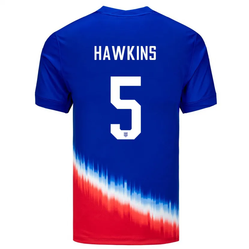 Danxen Hombre Camiseta Estados Unidos Stuart Hawkins #5 Azul 2ª Equipación 24-26 La Camisa