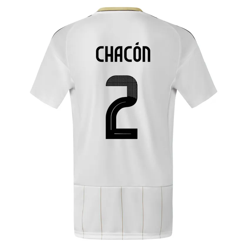 Danxen Hombre Camiseta Costa Rica Daniel Chacon #2 Blanco 2ª Equipación 24-26 La Camisa