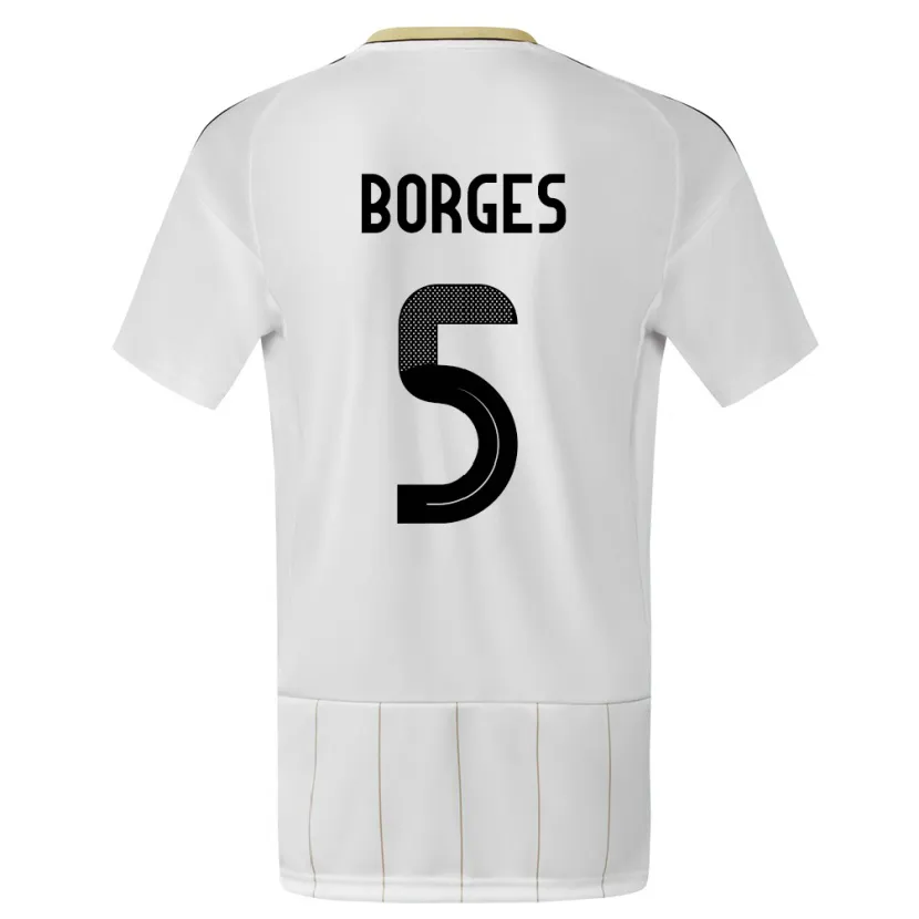 Danxen Hombre Camiseta Costa Rica Celso Borges #5 Blanco 2ª Equipación 24-26 La Camisa