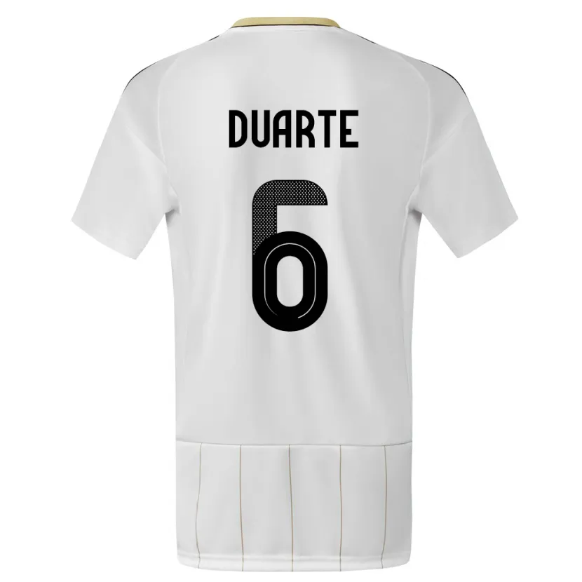 Danxen Hombre Camiseta Costa Rica Oscar Duarte #6 Blanco 2ª Equipación 24-26 La Camisa