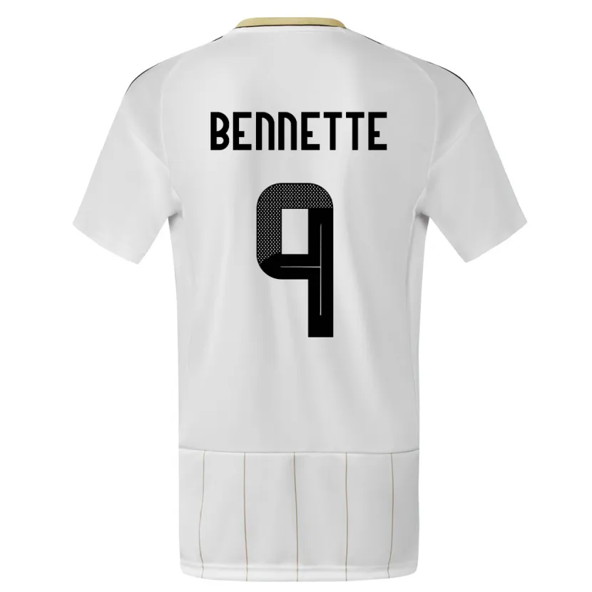 Danxen Hombre Camiseta Costa Rica Jewison Bennette #9 Blanco 2ª Equipación 24-26 La Camisa