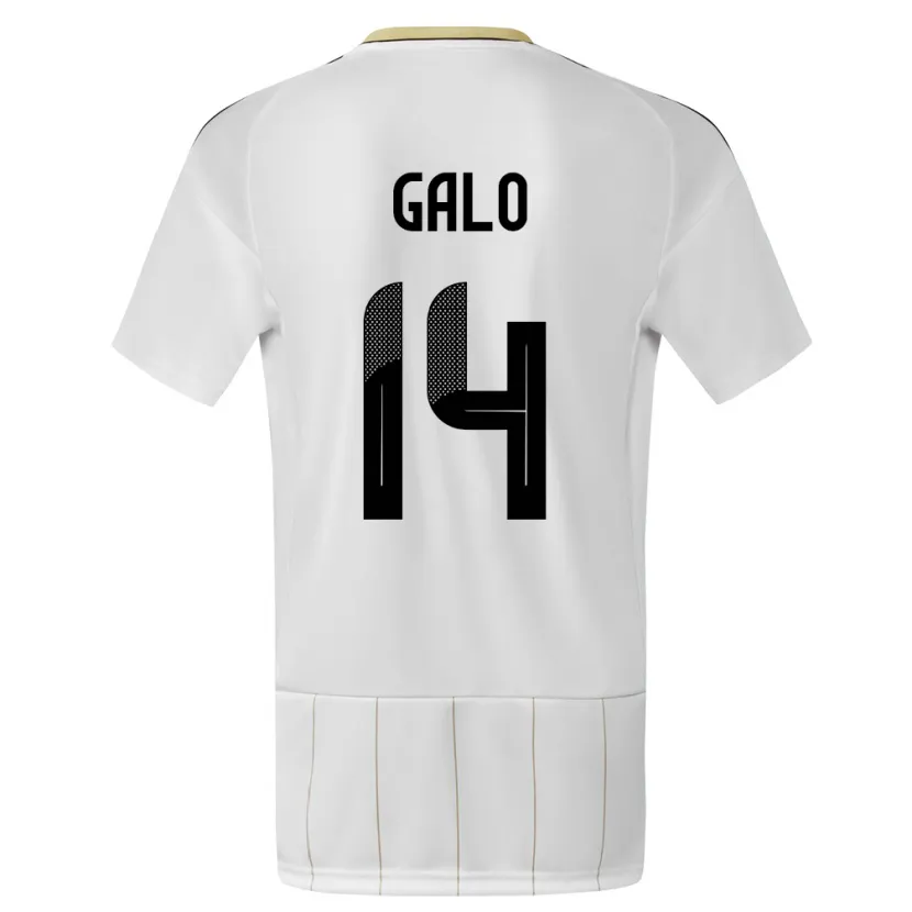 Danxen Hombre Camiseta Costa Rica Orlando Galo #14 Blanco 2ª Equipación 24-26 La Camisa