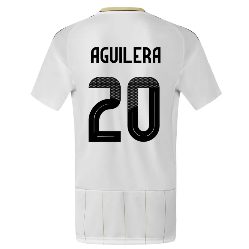 Danxen Hombre Camiseta Costa Rica Brandon Aguilera #20 Blanco 2ª Equipación 24-26 La Camisa
