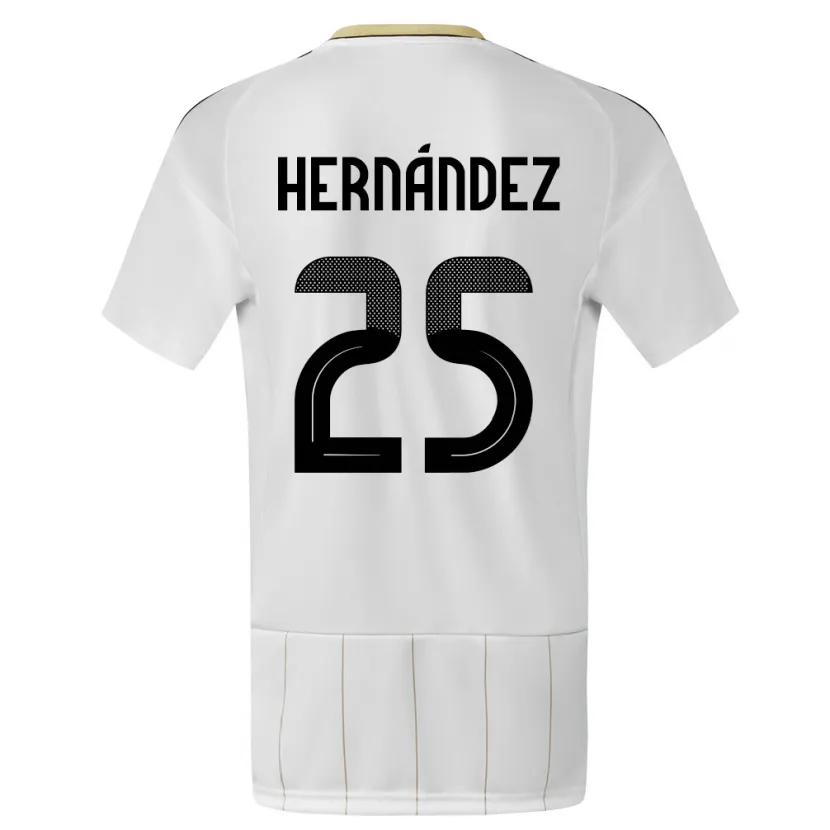 Danxen Hombre Camiseta Costa Rica Anthony Hernandez #25 Blanco 2ª Equipación 24-26 La Camisa