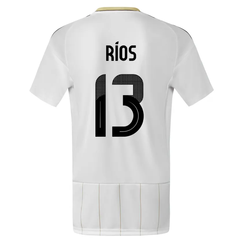 Danxen Hombre Camiseta Costa Rica Keral Rios #13 Blanco 2ª Equipación 24-26 La Camisa